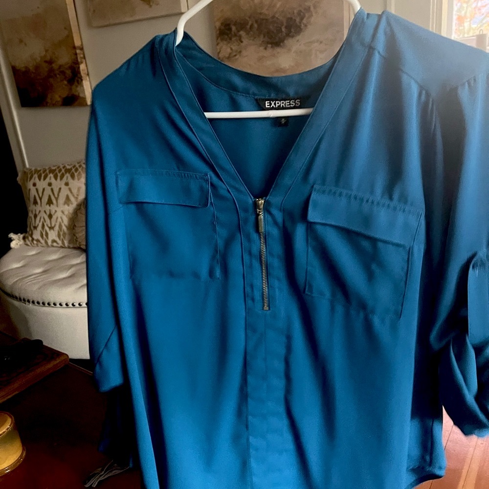 Blue NWOT Express Silky Top